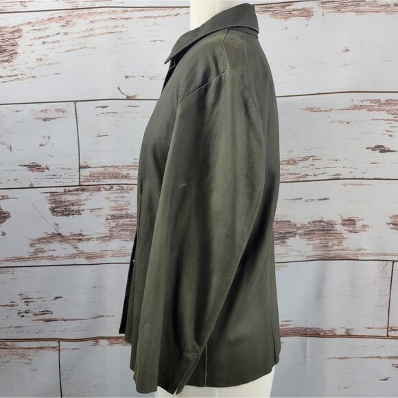 Yansi Fugel Leather Button Up Shirt Green Size XL - Picture 2 of 8